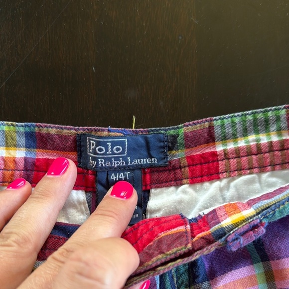 Polo by Ralph Lauren Red and Blue Madras Shorts - Picture 2 of 2